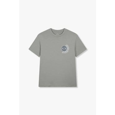 ARMANI EXCHANGE 남성 로고 디테일 크루넥 티셔츠(A415130018)그레이