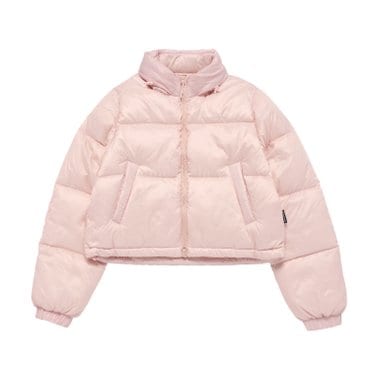 아크메드라비 BASIC LOGO OVERSIZE SHORT CROP DUCK DOWN JACKET PINK 오버사이즈숏패딩  덕다운 핑크