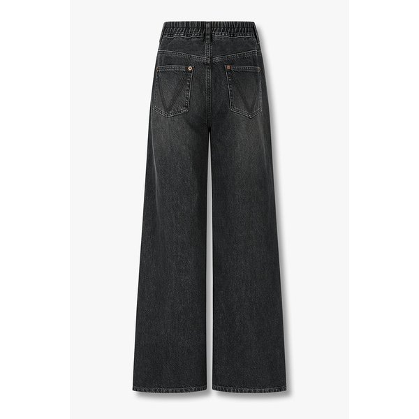 백 밴딩 와이드 데님 팬츠 7116155106199