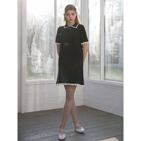 Frill Knit Dress Black