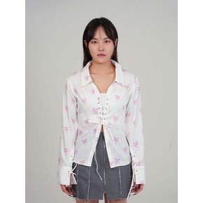 Ribbon Eyelet Shirt wh