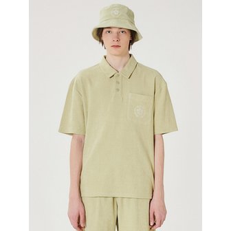 마크엠 SOLID TERRY SET-UP COLLAR T-SHIRT OLIVE