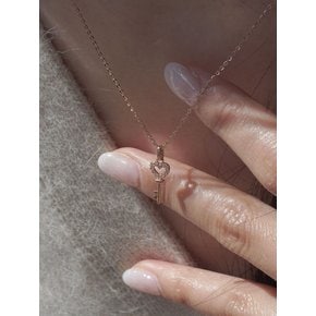 14k cubic heart key necklace