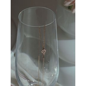 14k cubic heart key necklace