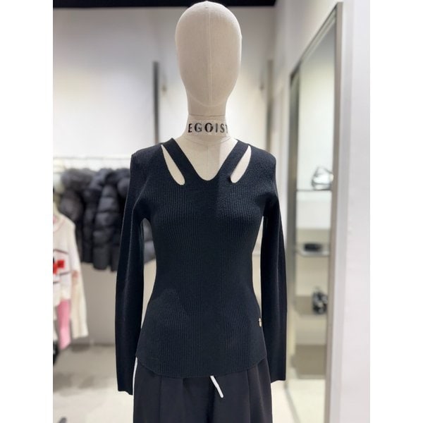 [여주점] 브이넥 슬릿 니트탑 ES1BX003