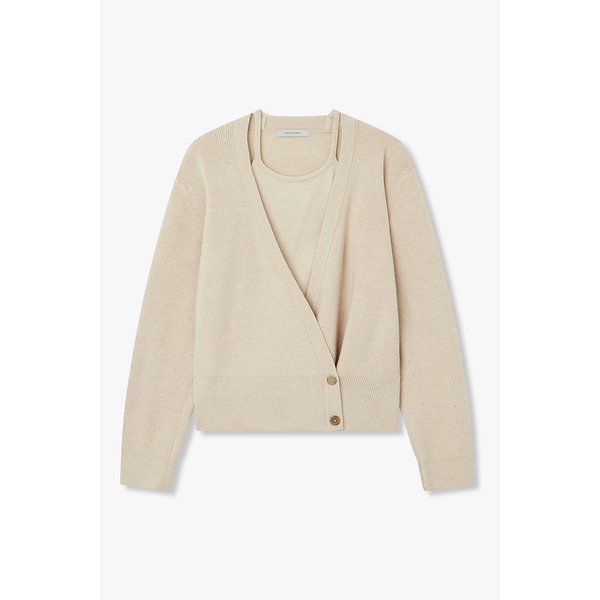 가디건 레이어드 울 블렌드 니트 풀오버 7156150002104