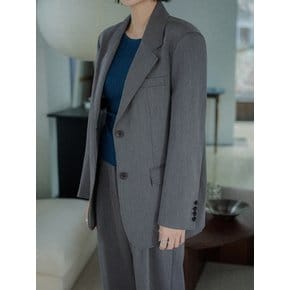 클래식 오버핏 블레이저 자켓(차콜그레이)