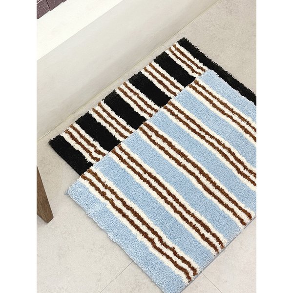 [리퍼브] 로번 스트라이프 자카드 발매트 빨아쓰는 현관 욕실 주방 미니러그