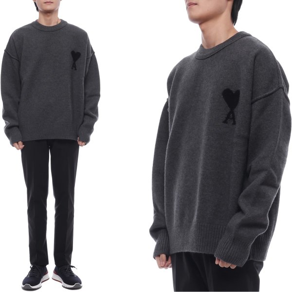 [부산점] 25FW 남성 하트 로고 울 니트 (UKS838 018 0504 M 25F)