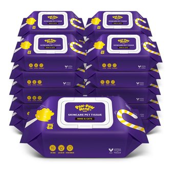 깨끗한나라 포포몽 스킨케어 펫티슈 반려동물 물티슈 휴대용 30매 20팩