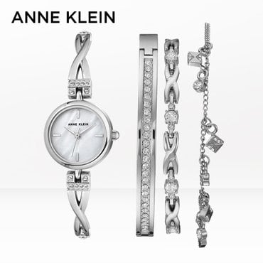 앤클라인 병행수입 [正品] ANNE KLEIN 앤클라인 시계팔찌세트 3083SVST