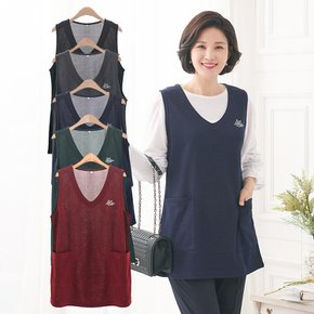 엄마옷 포인트 브이컷 핫픽스 조끼 11SDF7948 중년여성/50대/60대/70대/빅사이즈/할머니옷