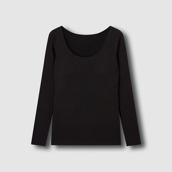 여 발열온감 U넥 브라티셔츠 J425401005099