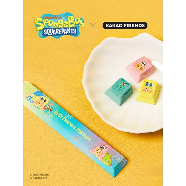스폰지밥X카카오프렌즈 키캡 4종 세트_프렌즈