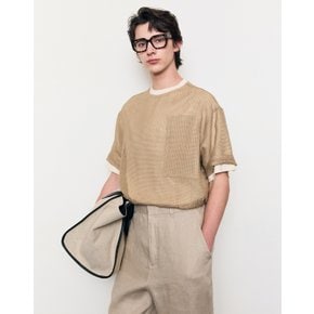[25SS] 베이지《Air Mesh Double》반팔 티셔츠 ARTS5B406I2
