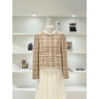 듀엘 [여주점] 스퀘어 체크 트위드 자켓 ( L261MSF004)