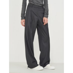 (올시즌) WOOL BLEND LONG WIDE SLACKS_GREY