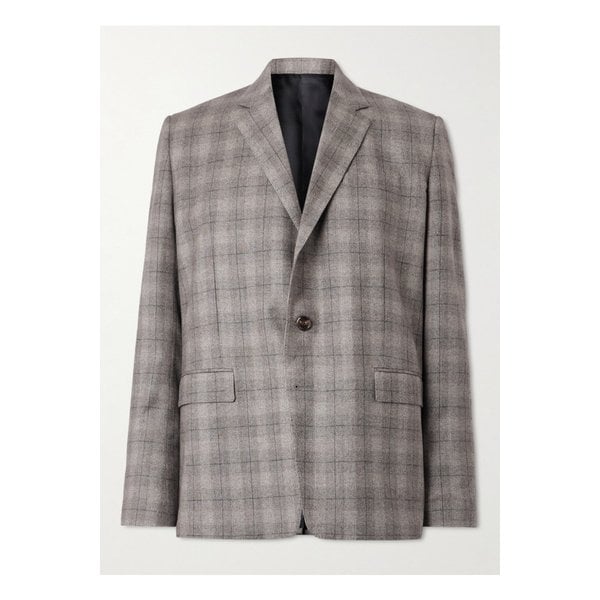 프린스 오브 웨일스 체크 울 캐시미어 혼방 블레이저 그레이 46376663162912358