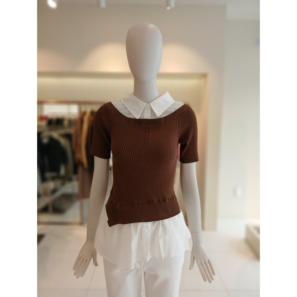 [여주점] 씨씨콜렉트 니트블록뷔스티에블라우스 E262psc161