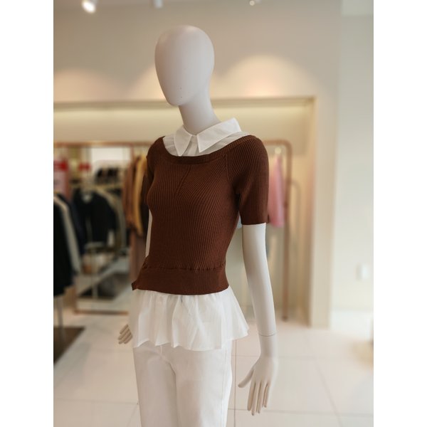 [여주점] 씨씨콜렉트 니트블록뷔스티에블라우스 E262psc161