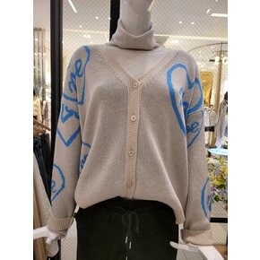 배색 레터링 하트 니트 가디건 NK1CD116