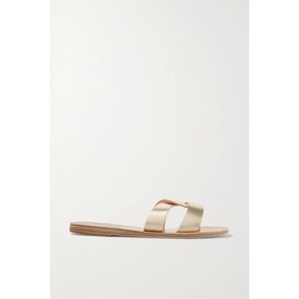 데스모스 컷아웃 메탈릭 가죽 슬라이드 골드 1890828707118177