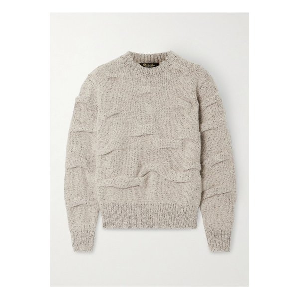 그레이 멜란지 울 개더 니트 스웨터 1647597345903735