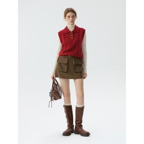 WD_Double pocket woolen skirt