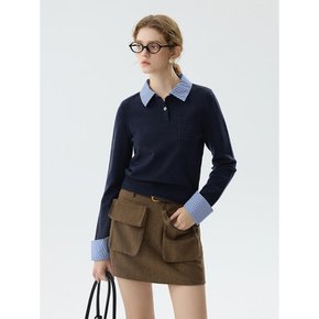 WD_Double pocket woolen skirt