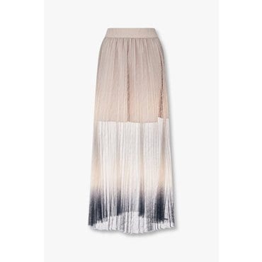 ARMANI EXCHANGE AX 여성 로고 밴딩 메쉬 플리츠 스커트(A424142001)베이지