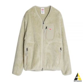 DANTON 단톤 Logo Patch Fleece Zip-Up Jacket (DTA0358-HPF-ECRU) (로고 패치 플리스 집업 자켓