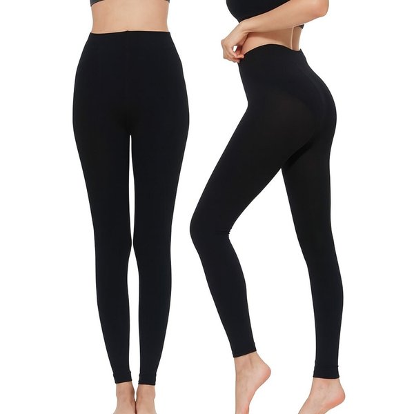 여성용 겨울 기모 스타킹 2종세트 따뜻한 블랙 유발 무발 스타킹 타이즈