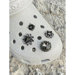 [SET] black twinkle shoe charm 4piece 슈참, 지비츠