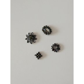 [SET] black twinkle shoe charm 4piece 슈참, 지비츠