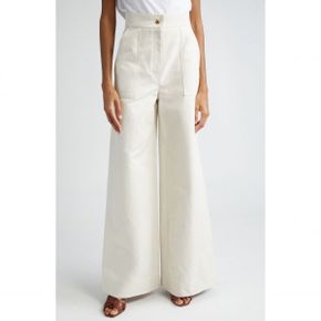 4616420 Max Mara Oboli Cotton & Linen Wide Leg Utility Pants 77421780