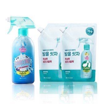  온더바디 코튼풋 발을씻자 풋샴푸 쿨링 알래스카 빙하수 510ml+레몬향 리필 500ml 2개