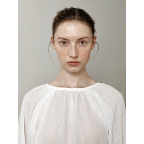 drawstring shirring blouse (white)