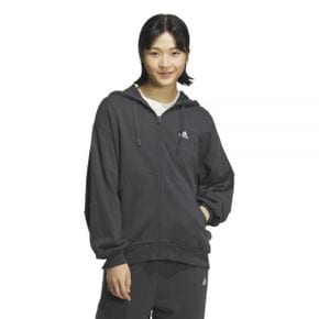 우먼 워드 스웨트 풀 집업 후디 후드 KTX49-JG8226 - 블랙 115048562