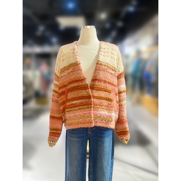 [여주점] 배색크로셰 카라리스니트가디건 (BAKC10511)