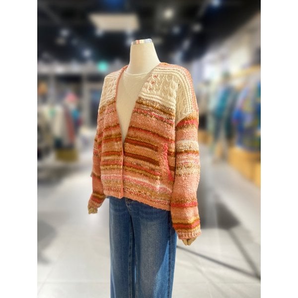 [여주점] 배색크로셰 카라리스니트가디건 (BAKC10511)