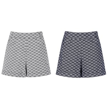 마스터바니 25S/S(421E1PS391)여성 자카드 패턴 하이웨스트 A 라인 숏팬츠