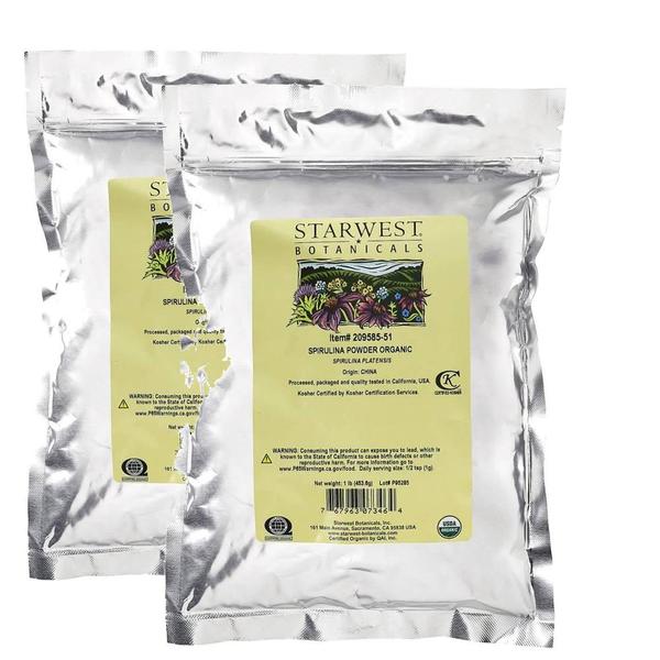 [해외직구] Starwest Botanicals 스타웨스트보타니칼 O 스피루리나 파우더 454g 2팩