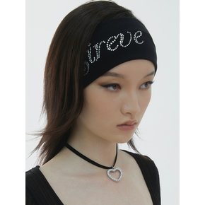 LETTERING HAIR BAND_BLACK