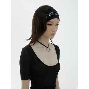 LETTERING HAIR BAND_BLACK