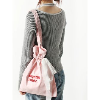 마스마룰즈 Ribbon eco bag_pink