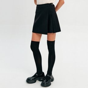 로얄 울 랩 플리츠 스커트_블랙 / ROYAL WOOL RAP PLEATS SKIRT_BLACK