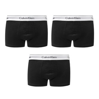 Calvin Klein 캘빈클라인 CK 모던 코튼 스트레치 3팩 로우라이즈 트렁크 남성 팬티 블랙 NB2380-001