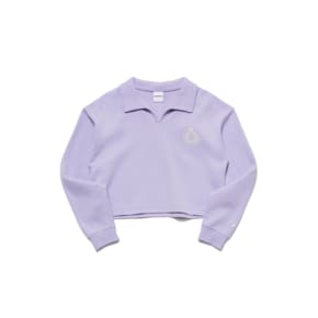 (W) V NECK COLLAR SWEATSHIRT PURPLE