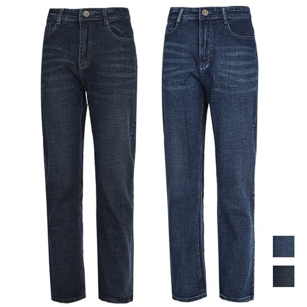 남성 봄여름가을 중년 4050 스판 일자청바지 LV2-JEA-373-다크청