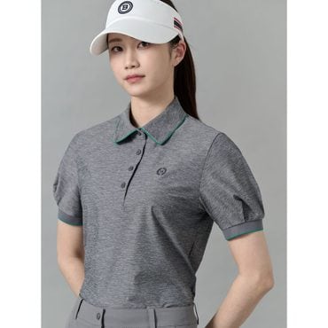 빈폴골프 여성 멜란지 칼라 반팔 티셔츠 - 그레이(BJ5342A113)